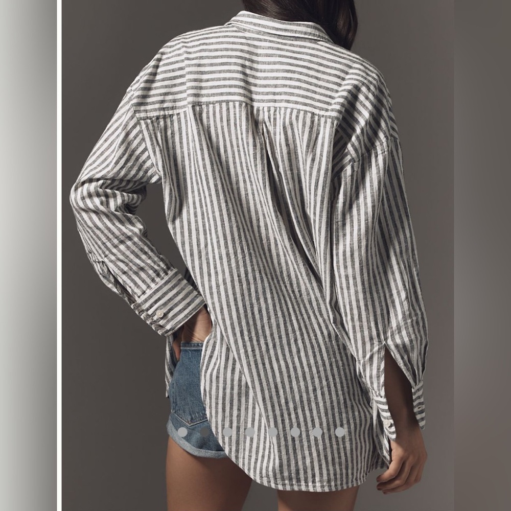 NEW Anthropologie NWOT Maeve The Bennet Buttondown Shirt: Linen Addition, XL - Picture 6 of 6